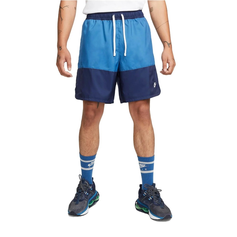 EUC Nike Sportswear Mens Woven Flow Shorts Colorblock Blue Navy DM6831-410 Sz S